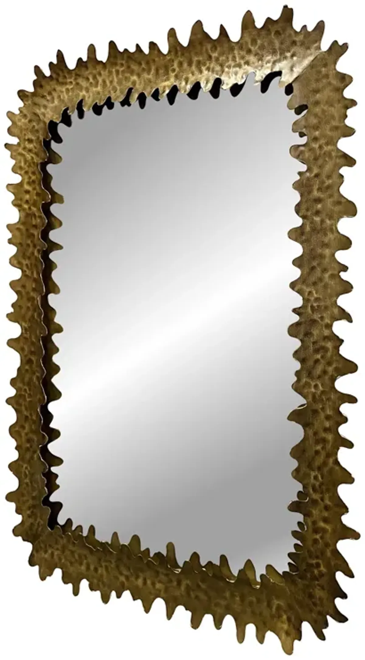 Serrated Elegance: Grandiose Metal Frame Wall Mirror