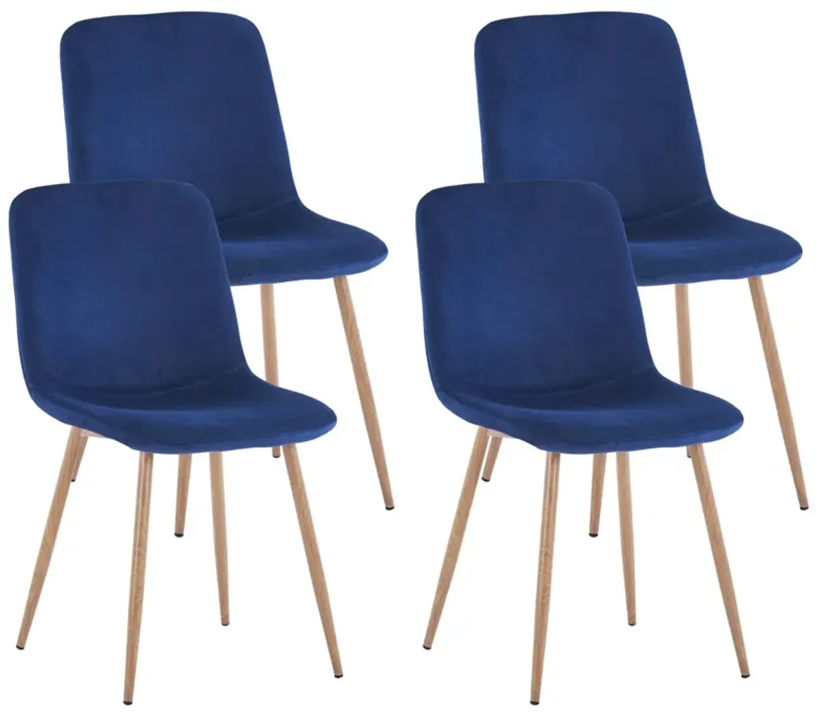 Streamdale 4 Pieces Blue Dining Chairs, Modern Style