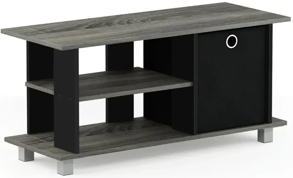 Furinno Simplistic TV Entertainment Center with Bin Drawers, French Oak/Black