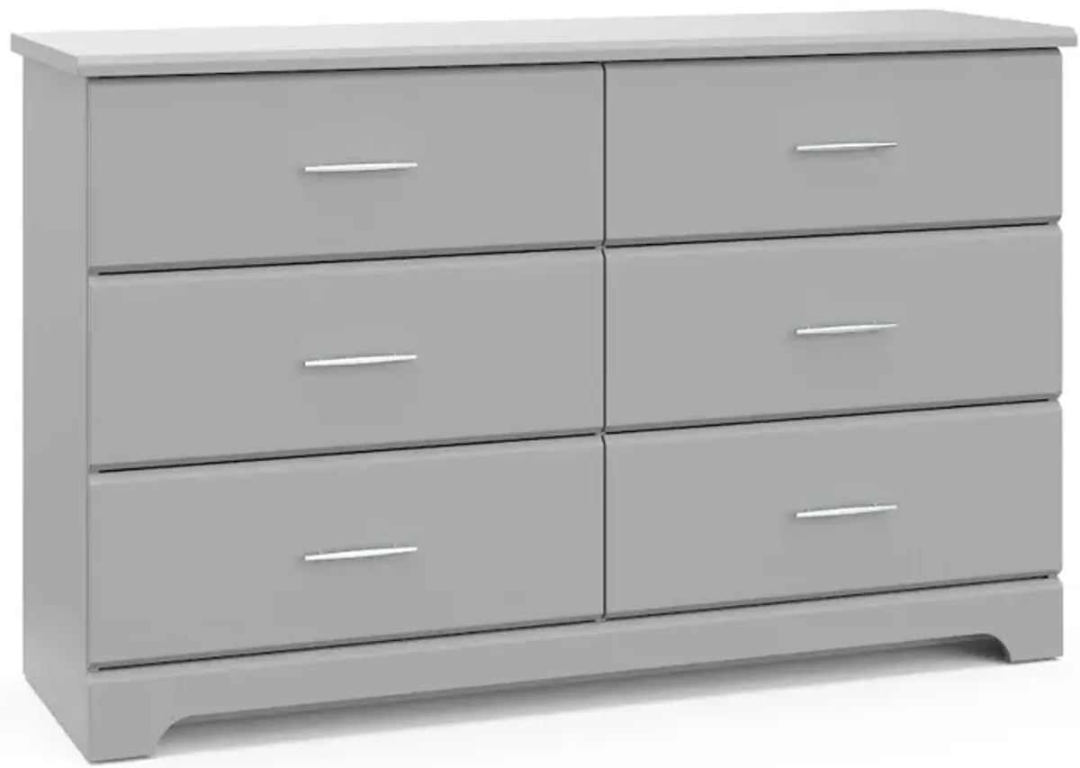 Storkcraft Brookside 6 Drawer Double Dresser (Pebble Gray)