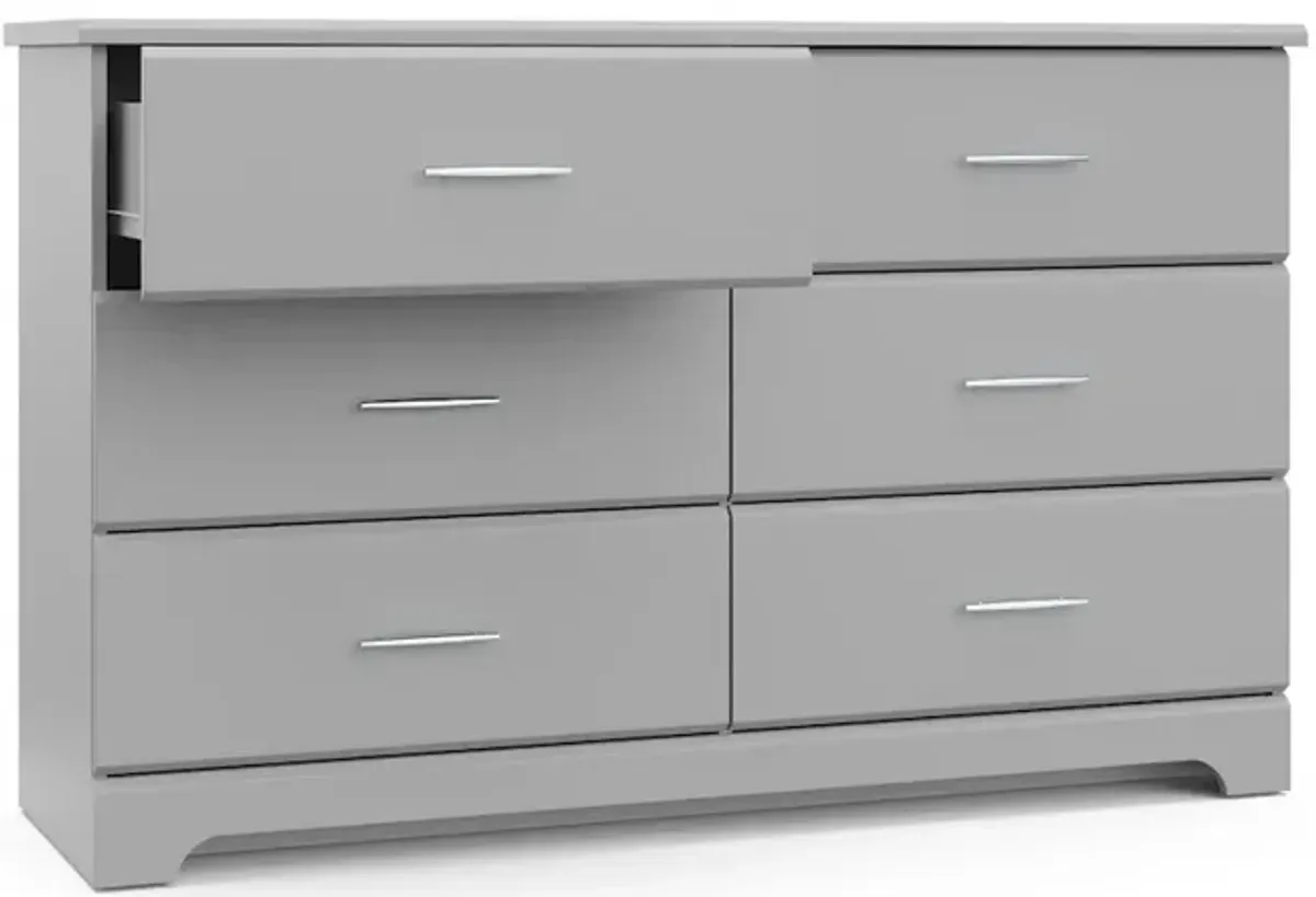 Storkcraft Brookside 6 Drawer Double Dresser (Pebble Gray)