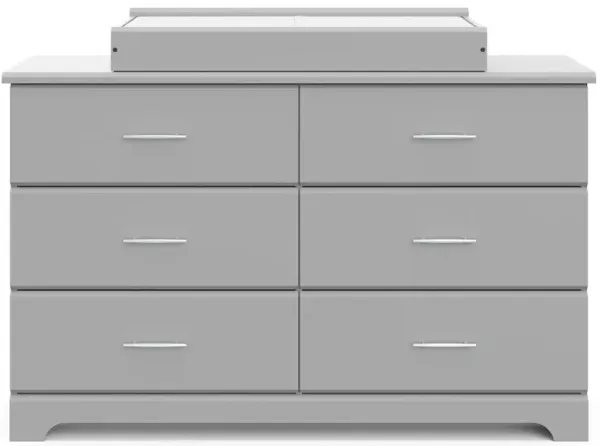 Storkcraft Brookside 6 Drawer Double Dresser (Pebble Gray)