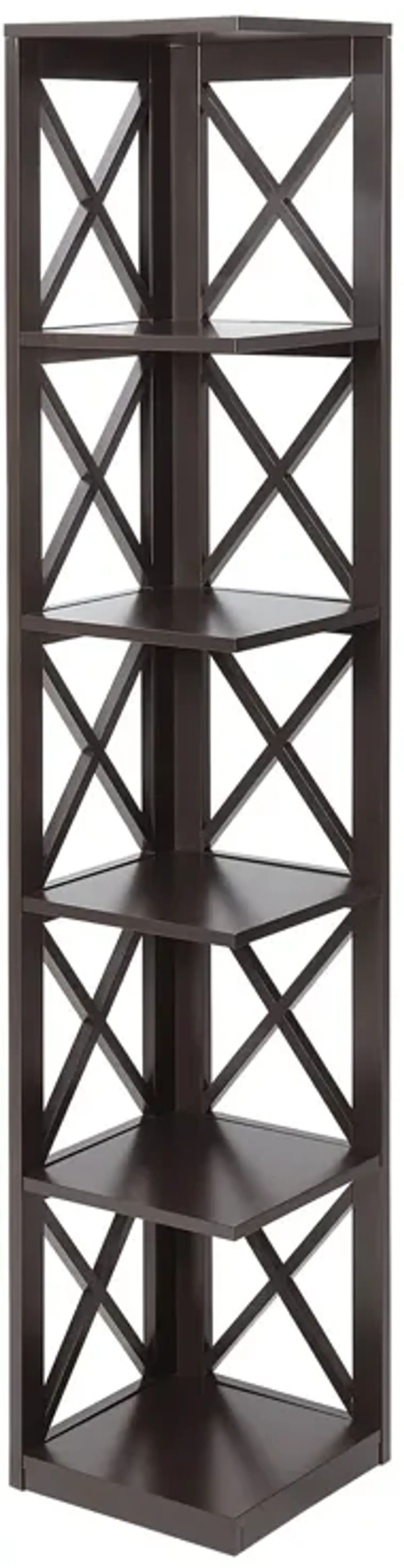 Convenience Concepts Oxford 5 Tier Corner Bookcase, Espresso