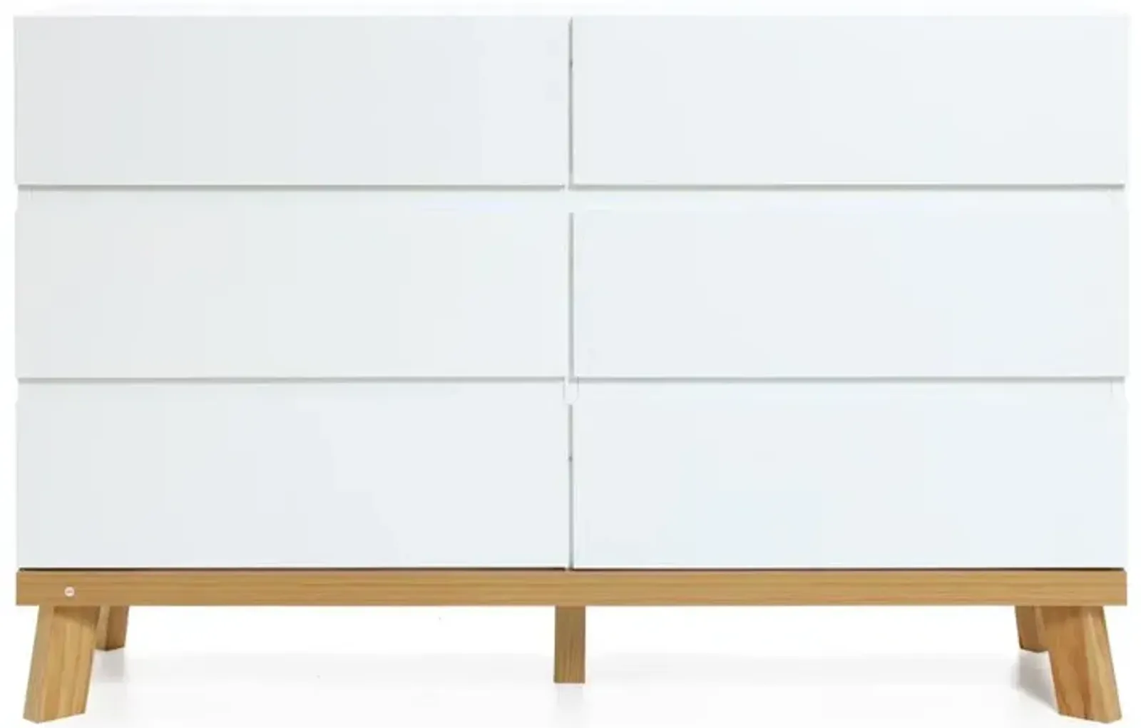 LuxenHome Modern White Wood 6-Drawer Dresser