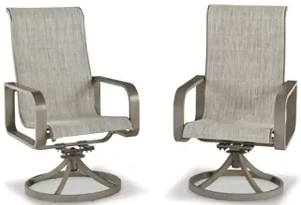 Beach Front Sling Swivel Chair (Set of 2)