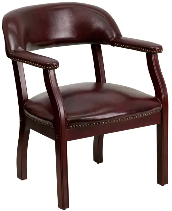Flash Furniture Diamond Oxblood Vinyl Luxurious Conference Chair with Accent Nail Trim