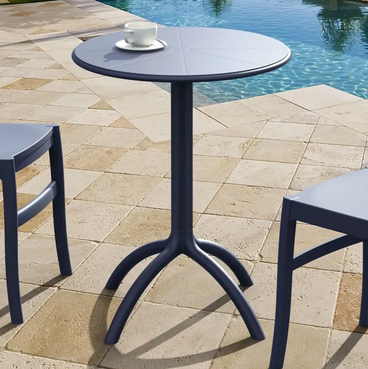 29" Silver Durable Round Outdoor Patio Dining Table