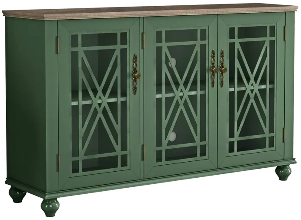 FESTIVO 55" Antique-Inspired Kitchen Buffet Sideboard Cabinet