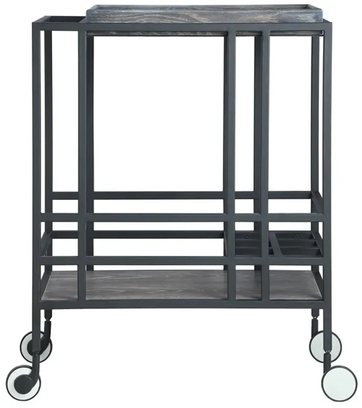 Inspired Home Ron Bar Cart Serving Tray with Caster