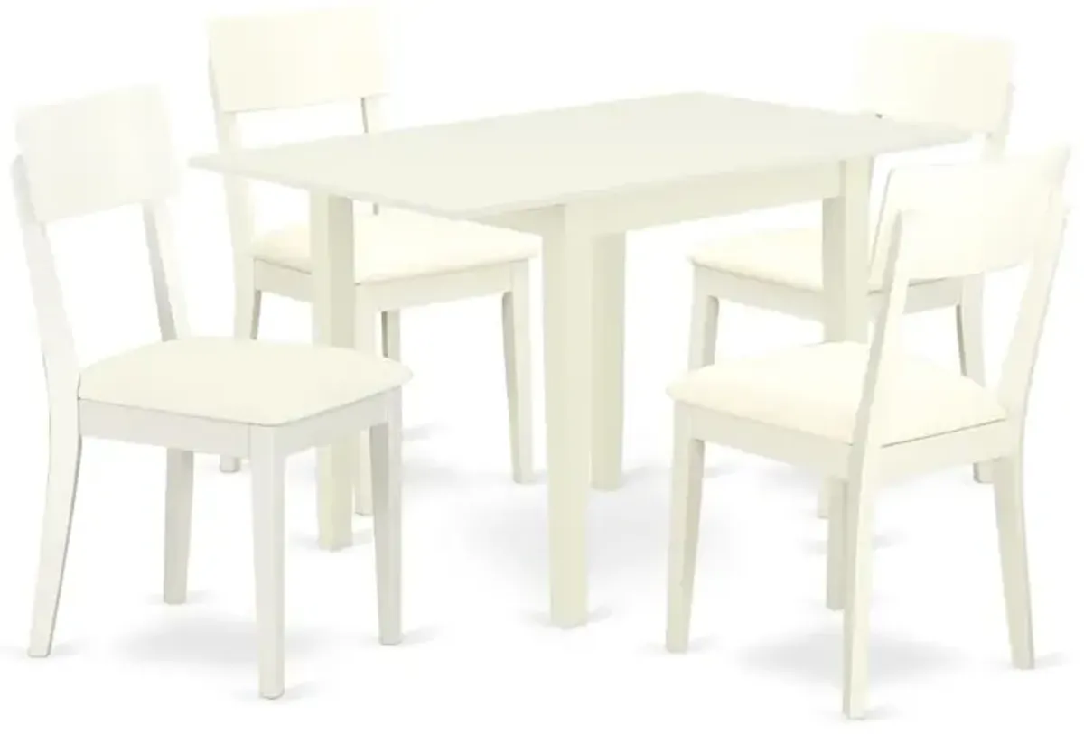 Dining Room Set Linen White, NDAD5-LWH-LC