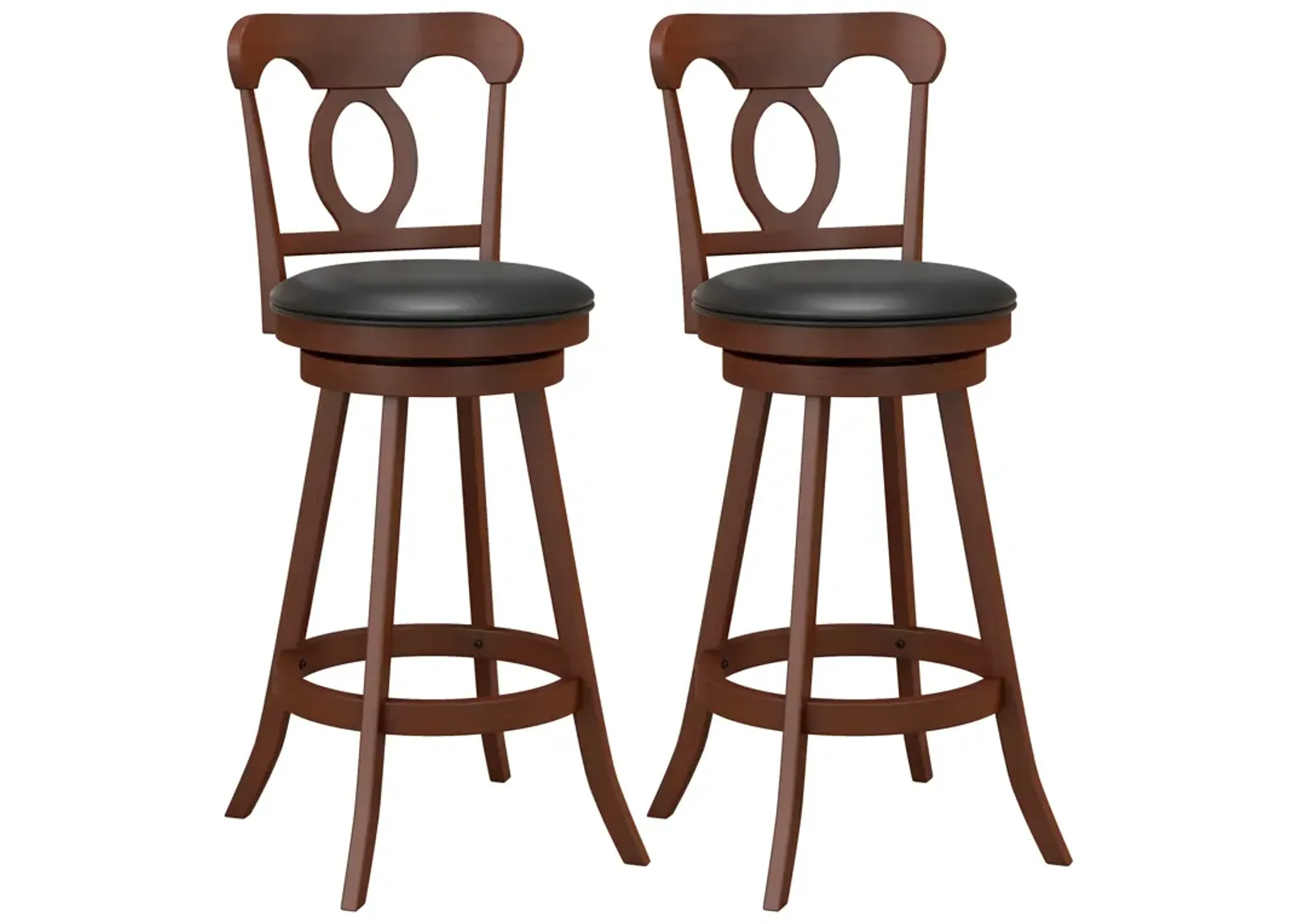 Set of 2 30-Inch Swivel Bar Stools with Footrest