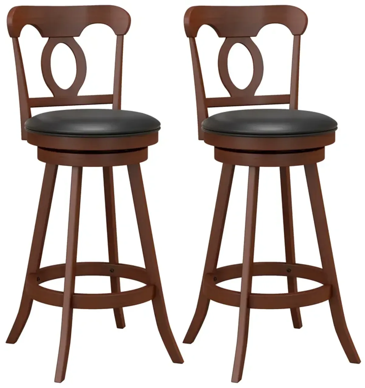 Set of 2 30-Inch Swivel Bar Stools with Footrest