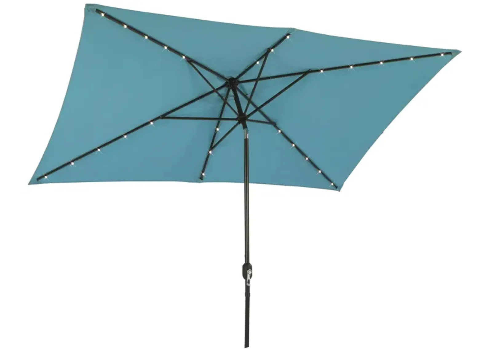 MONDAWE 10ft Rectangular Solar LED Market Patio Umbrella