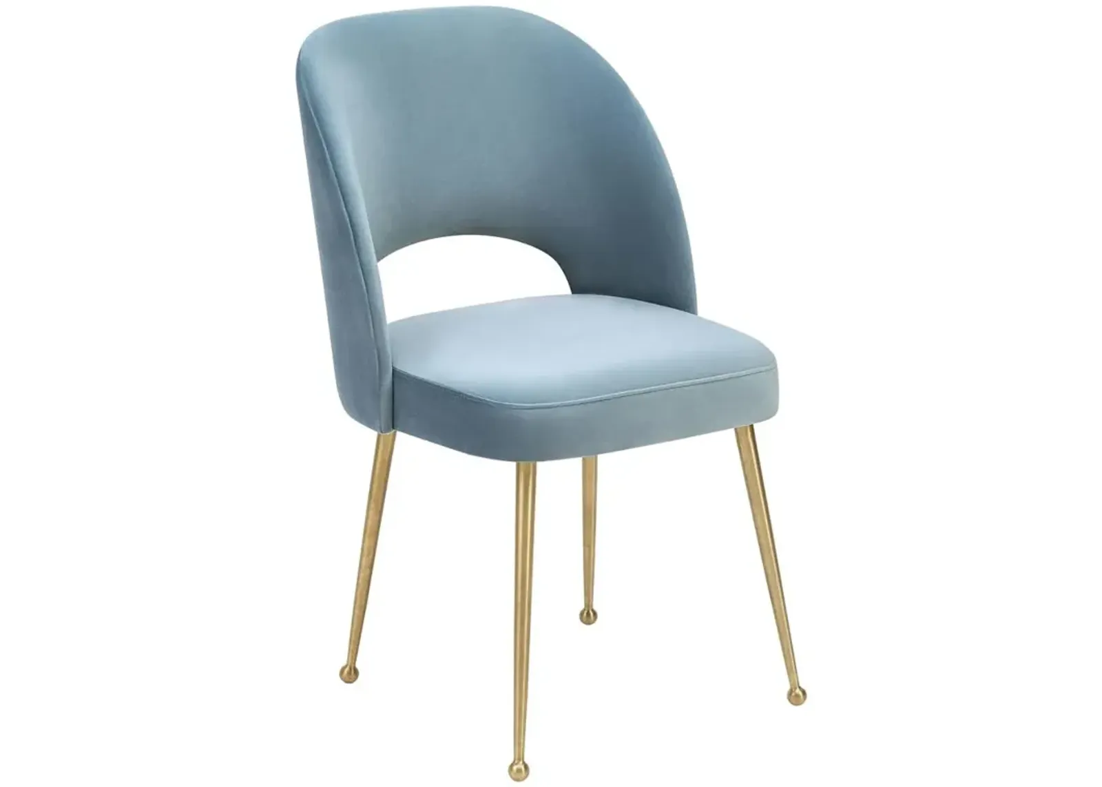 Belen Kox Coastal Sea Blue Velvet Chair, Belen Kox