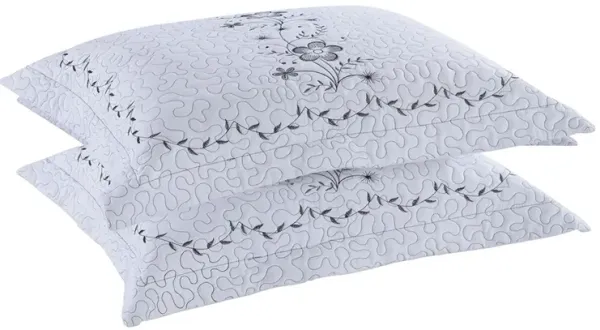 Marcielo 2 Pcs Embroidered Floral Pillow Shams