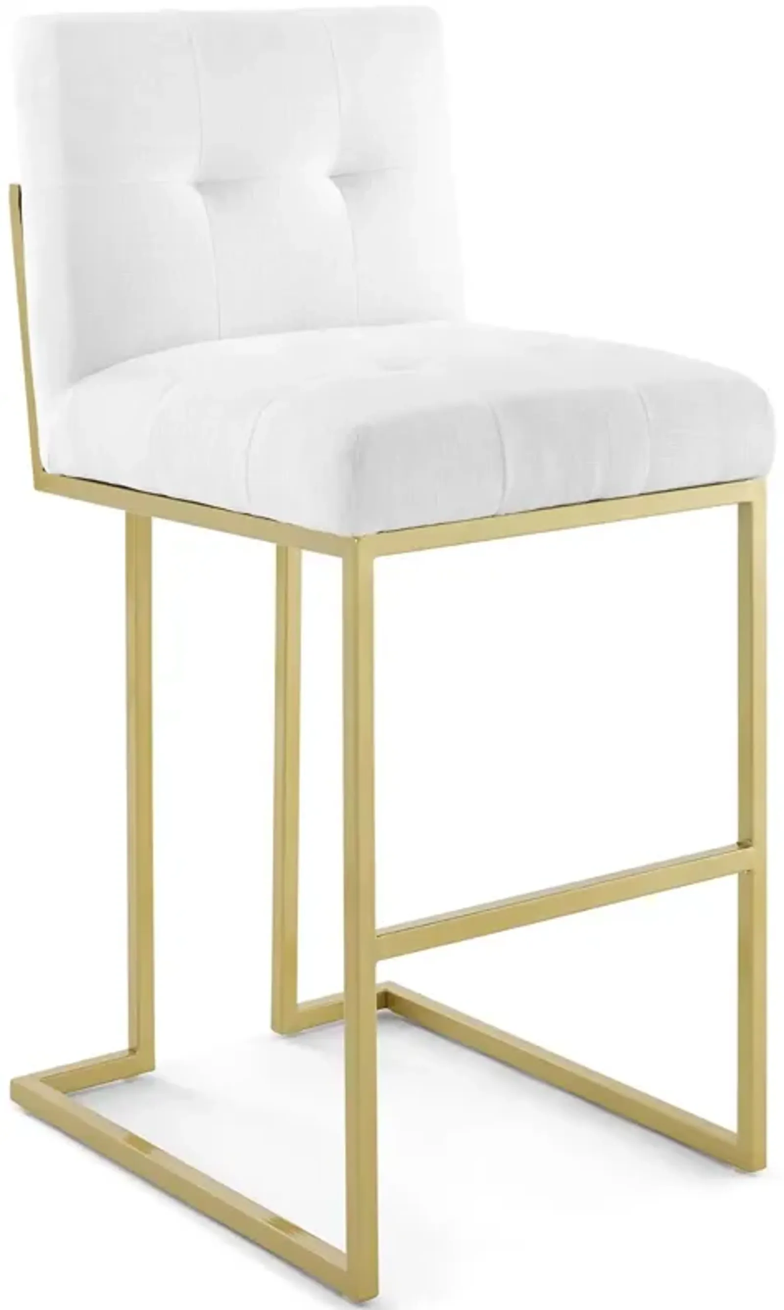 Privy Gold Stainless Steel Upholstered Fabric Bar Stool