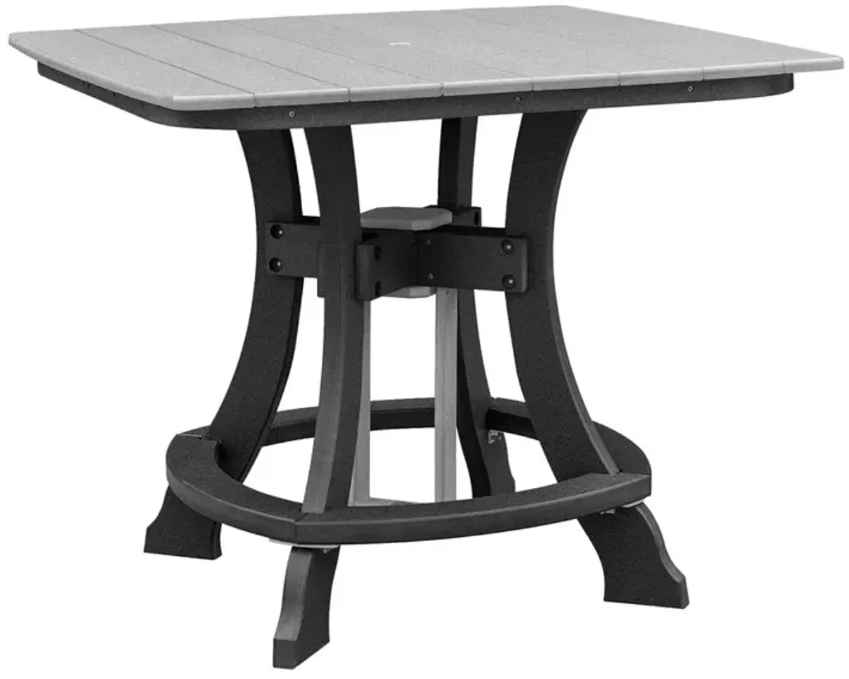 OS Home and Office Model 44S-C-LGB Counter Height Square Table in Light Gray with Black Base