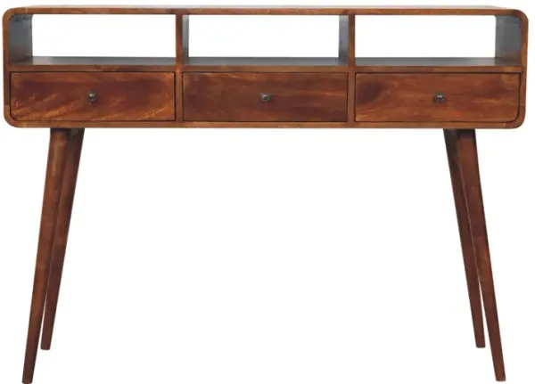 Artisan Furniture Triple Curved Chestnut Console Table