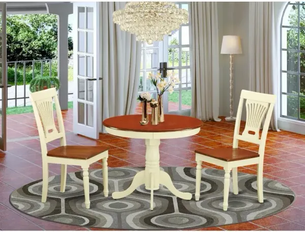 3 PC Kitchen nook Dining set-round Table plus 2 Dining Chairs