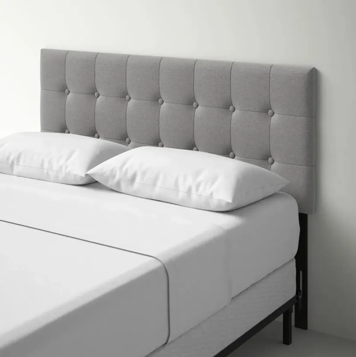 Hivvago Twin size Contemporary Button-Tufted Headboard in Grey Upholstered Fabric