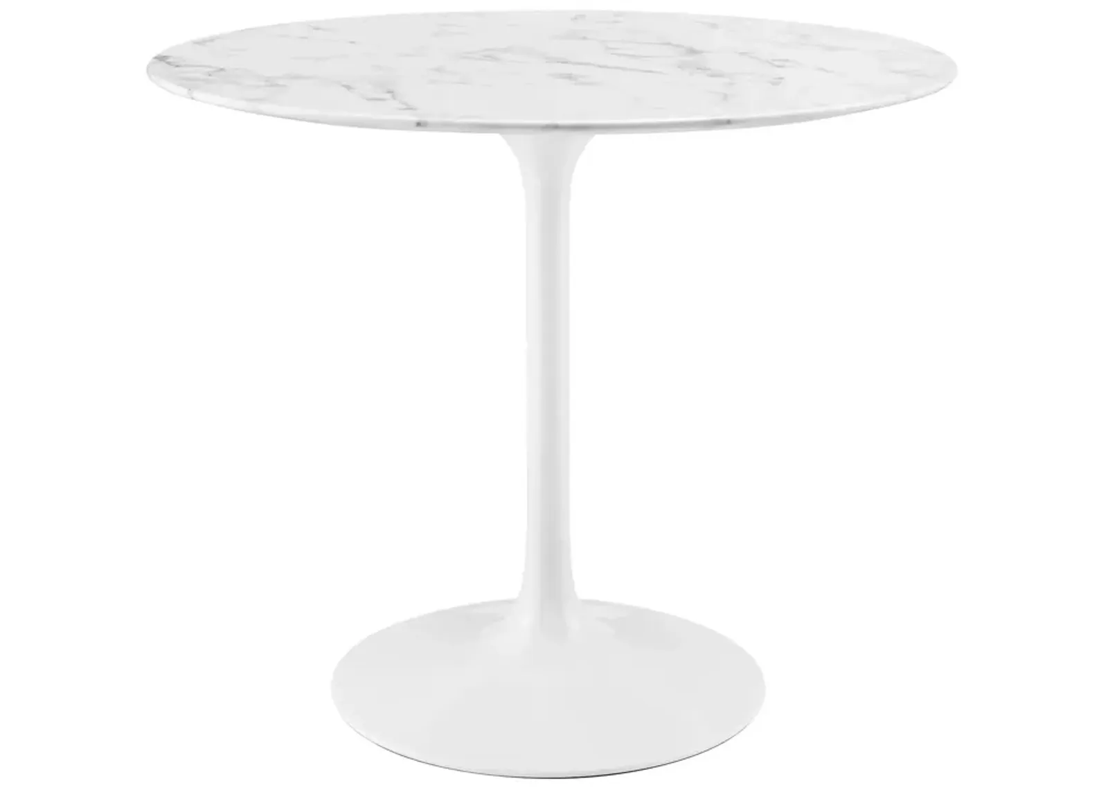 Modway - Lippa 36" Round Artificial Marble Dining Table White