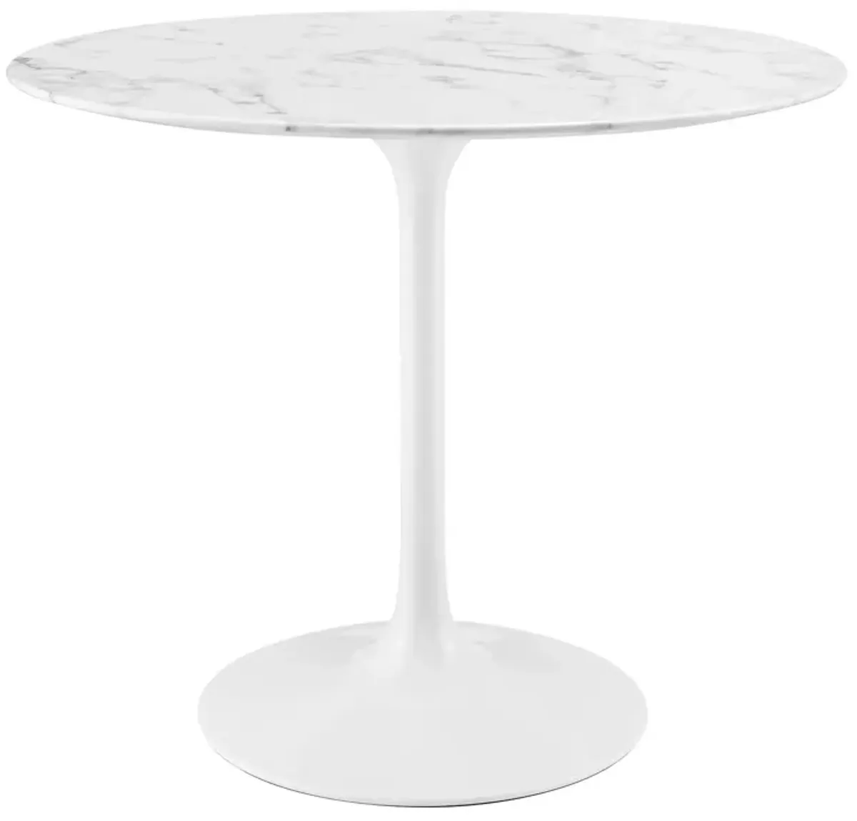 Modway - Lippa 36" Round Artificial Marble Dining Table White