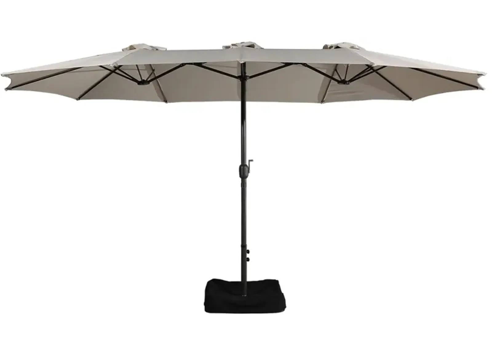 MONDAWE 15ft Rectangular Double-Sided Outdoor Patio Market Umbrella Coffee