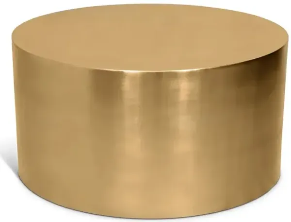 Meridian Furniture Cylinder Brushed Gold Coffee Table