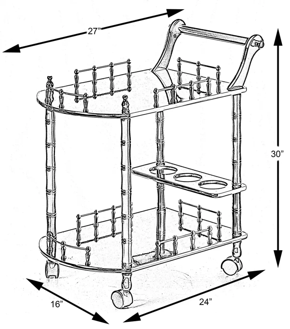 Serving Bar Cart Tea Trolley, 2 Tier Shelves on Rolling Wheels, Mobile Liquor Bar for Wine Beverage Drink Dinner Party, Utility Kitchen Storage Island Coffee Cabinet for Dining Living Room, Wood, Gray