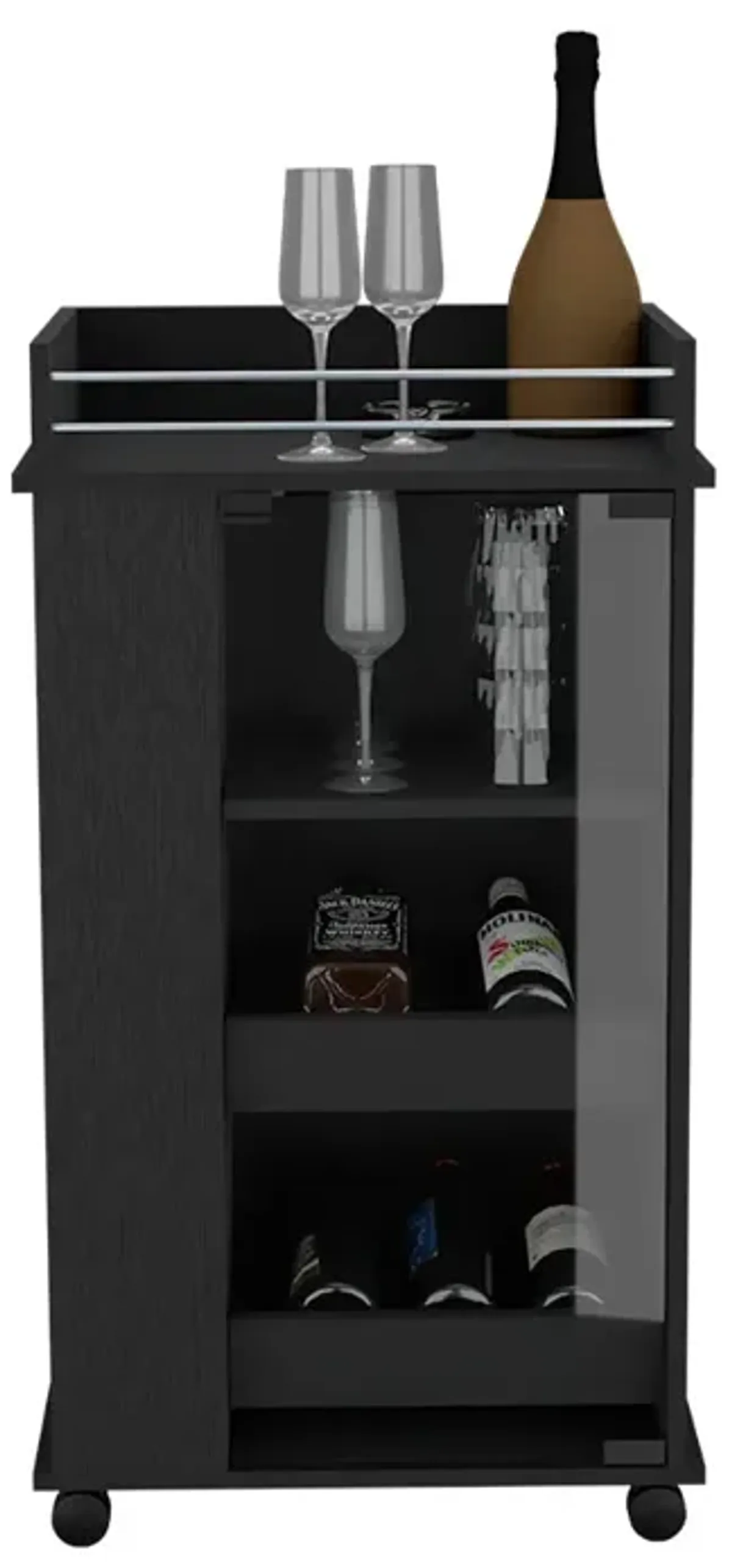 Bar Cart Beaver, Living Room, Black