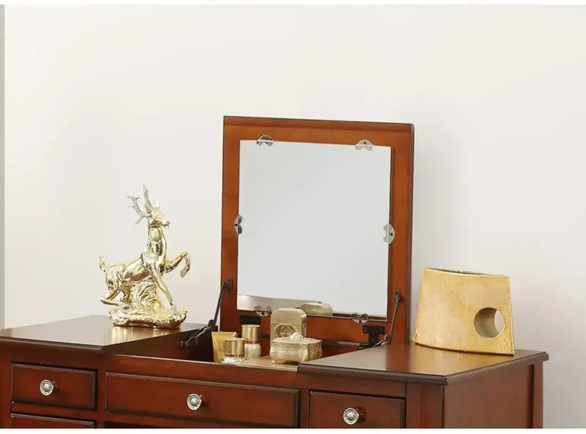 Cherry Vanity Set with Stool & Mirror