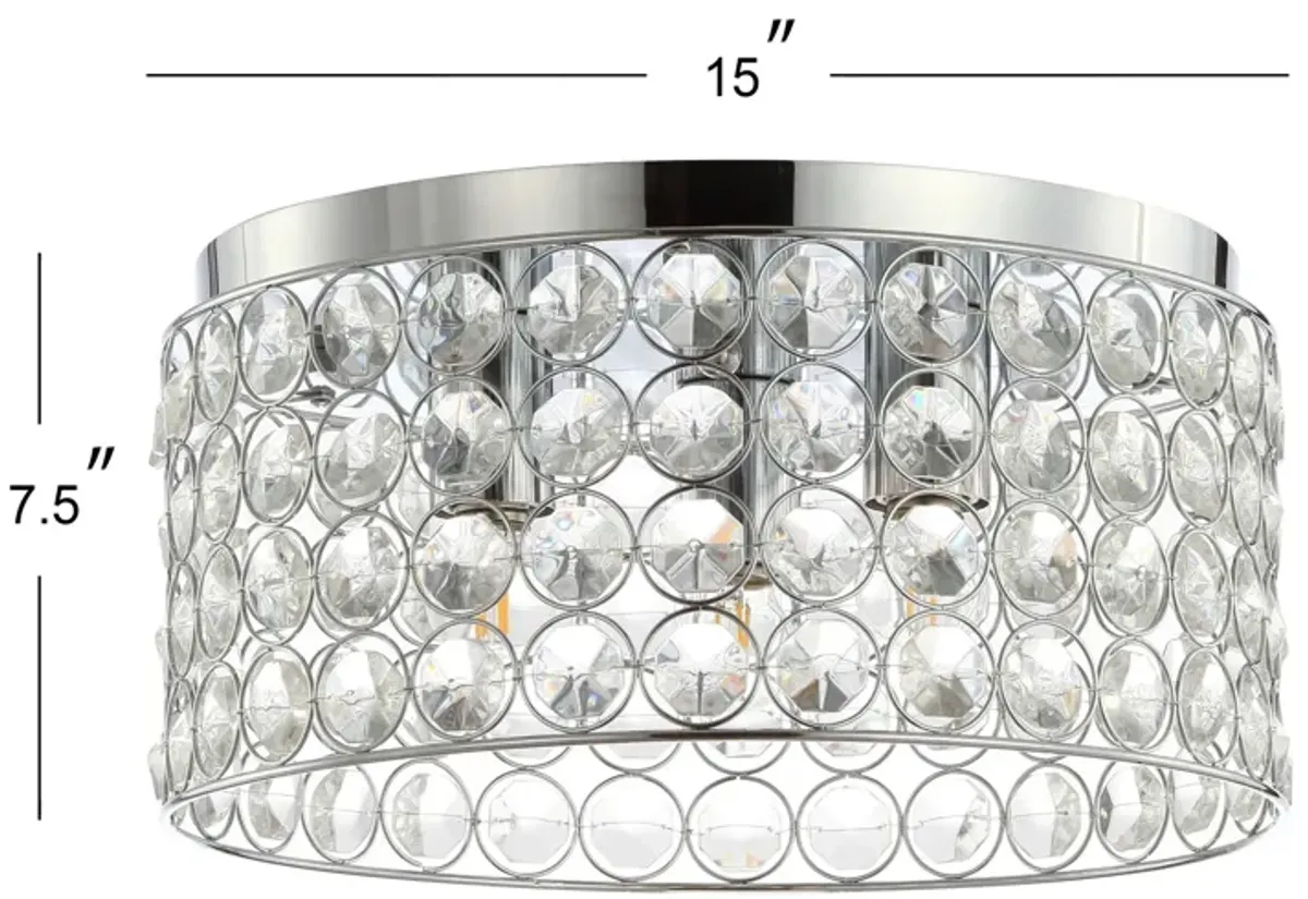 Ellen 3-Light Crystal/Metal LED Flush Mount