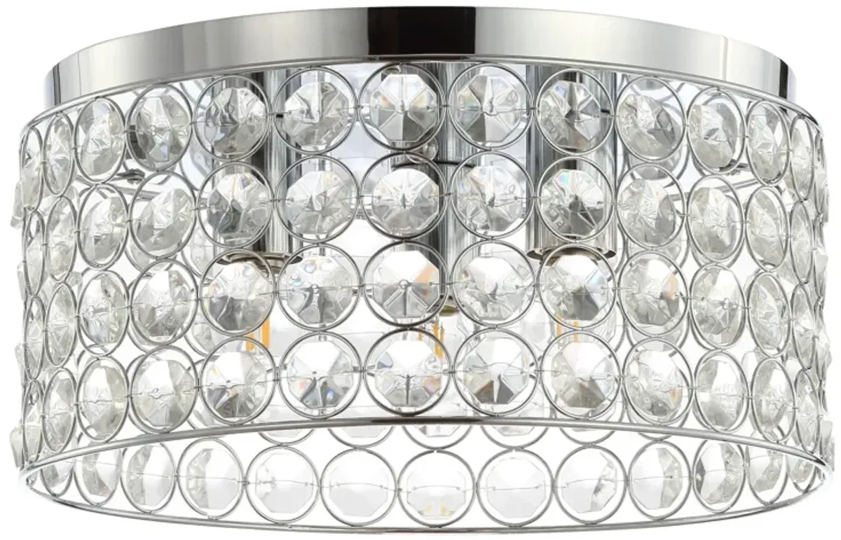 Ellen 3-Light Crystal/Metal LED Flush Mount