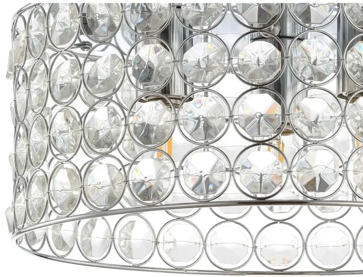 Ellen 3-Light Crystal/Metal LED Flush Mount