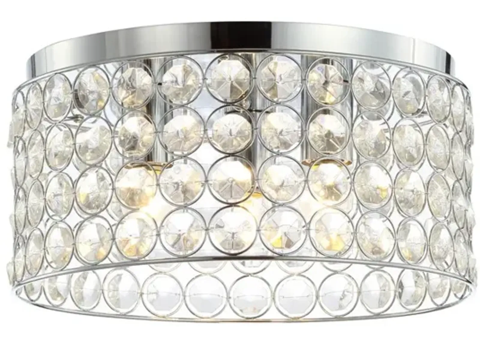 Ellen 3-Light Crystal/Metal LED Flush Mount