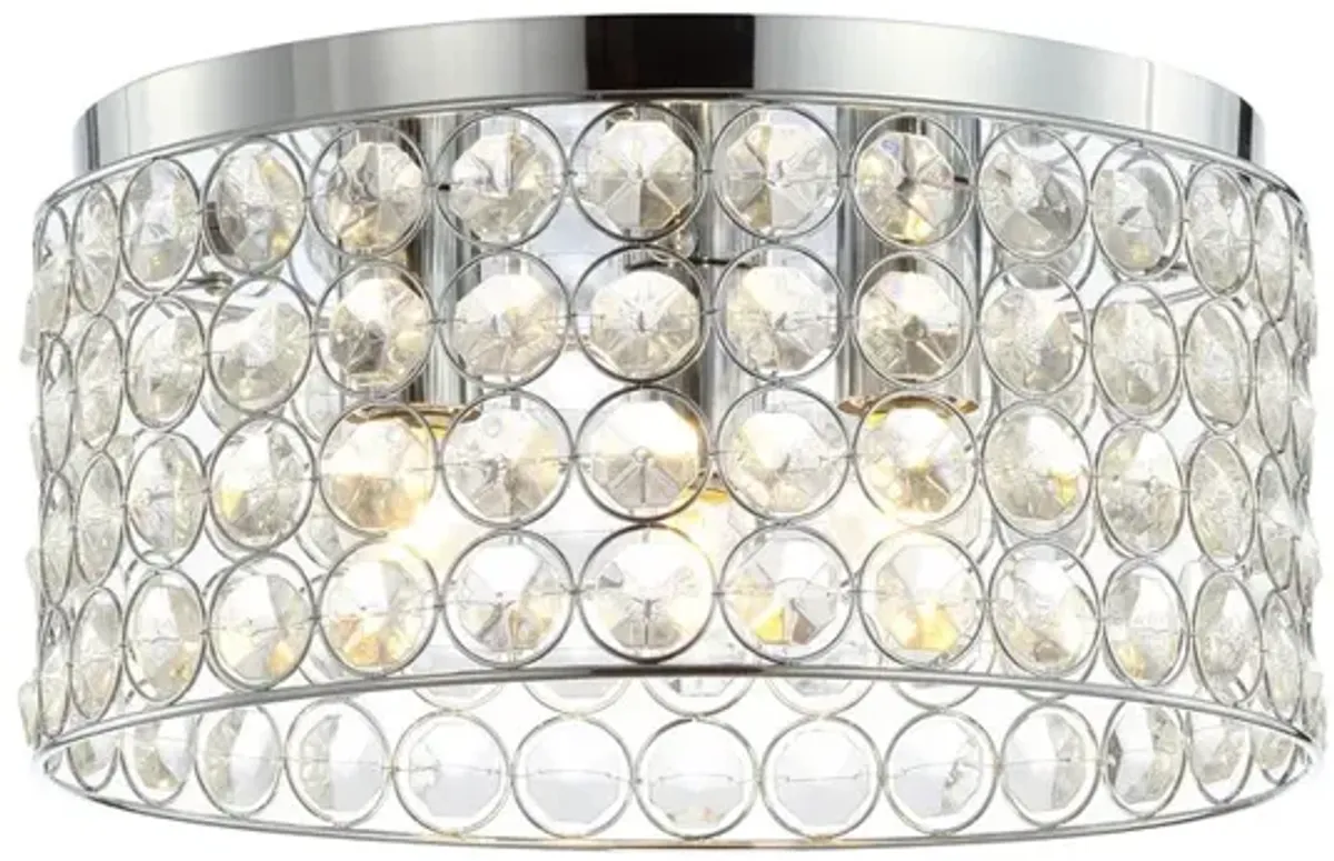 Ellen 3-Light Crystal/Metal LED Flush Mount