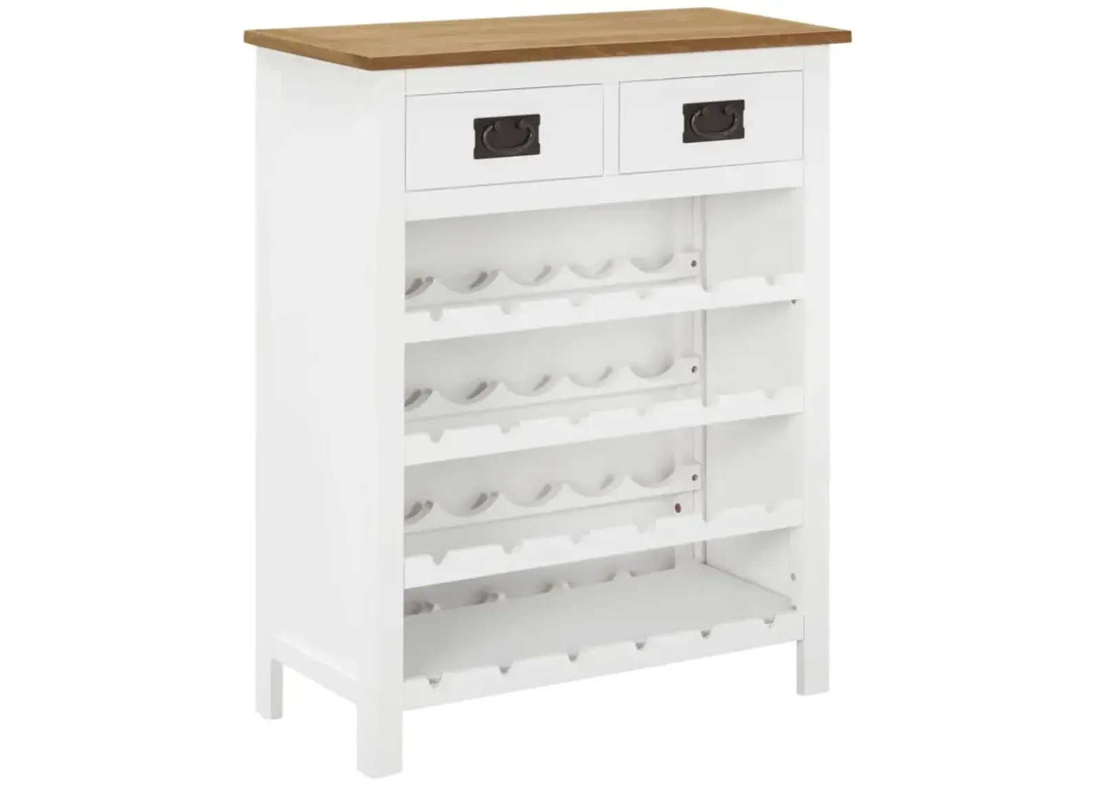 vidaXL Wine Cabinet 28.3"x12.6"x35.4" Solid Oak Wood