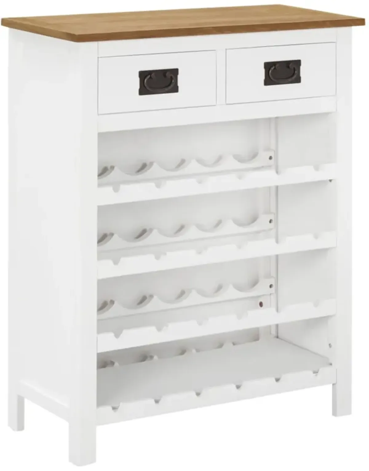 vidaXL Wine Cabinet 28.3"x12.6"x35.4" Solid Oak Wood