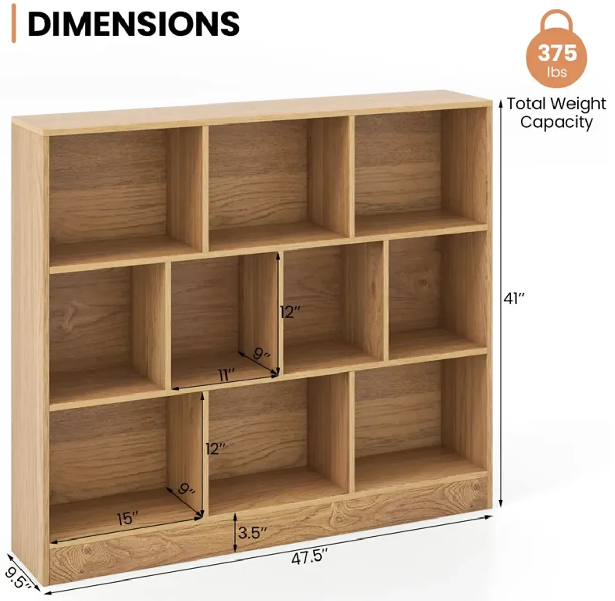 Wooden Toy Storage Organizer with 10 Cubes for Kids