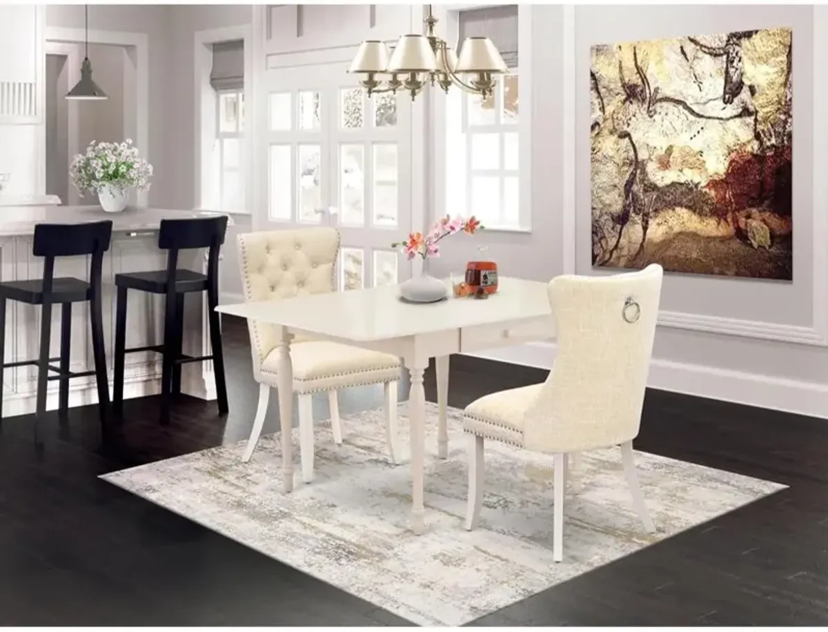 3 Piece Dining Room Furniture Set Contains a Rectangle Kitchen Table