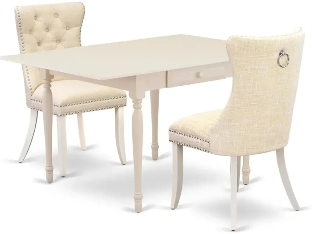 3 Piece Dining Room Furniture Set Contains a Rectangle Kitchen Table