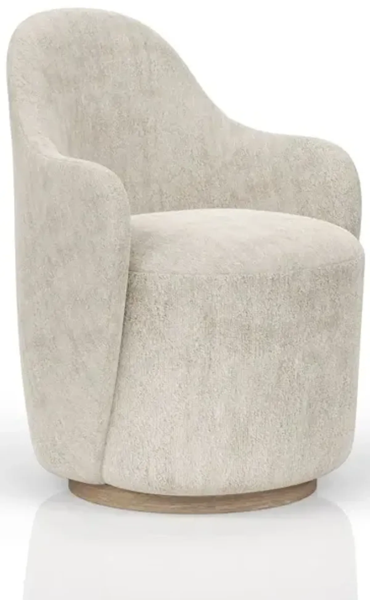 I Home Furnishings Elements Barrel Chair - Ivory In Cocoa Finish