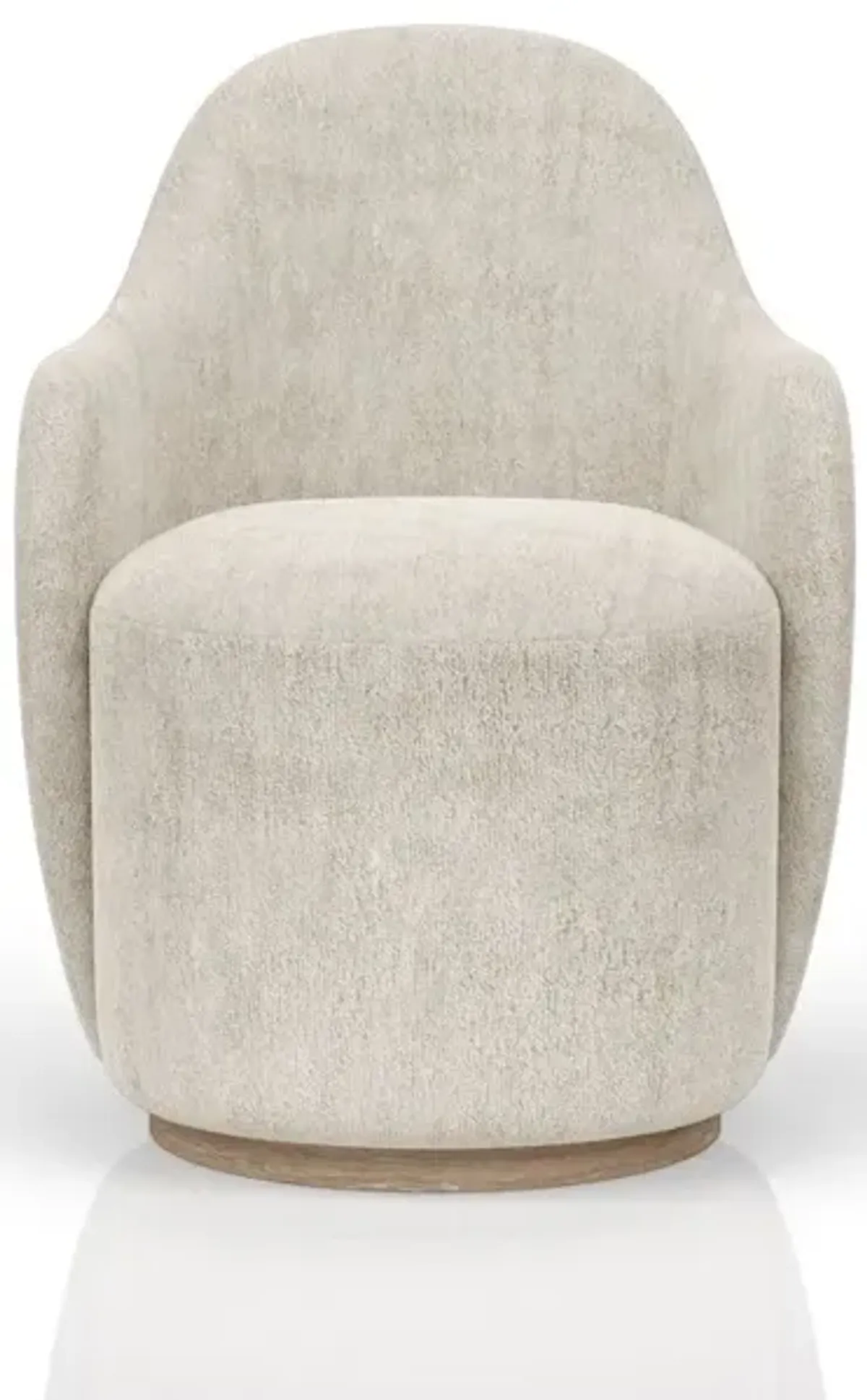 I Home Furnishings Elements Barrel Chair - Ivory In Cocoa Finish