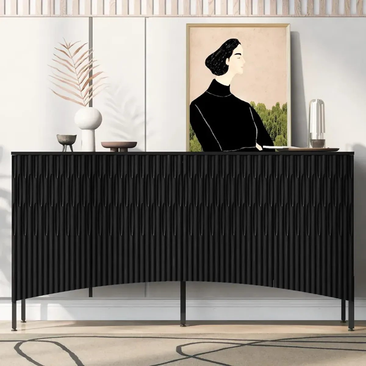 Merax Four-Door Sideboard Storage Cabinet