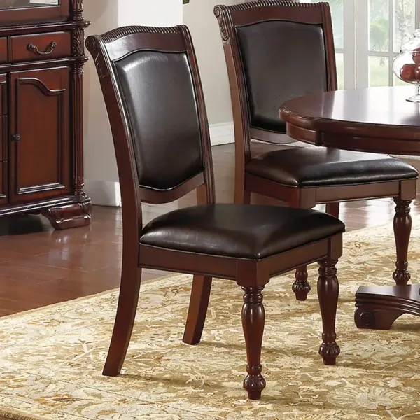 Streamdale Brown Faux Leather Side Chairs - Set of 2