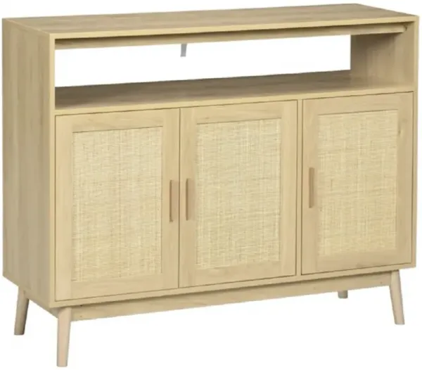 Rattan Door Sideboard Buffet Cabinet for Dining & Living Room