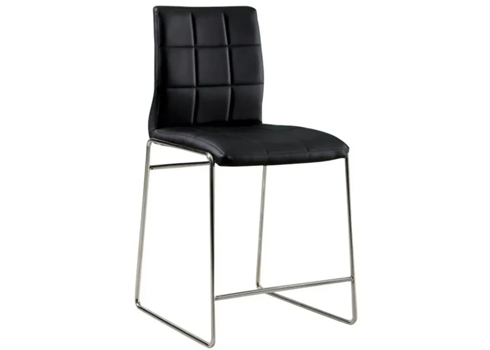 Kona II Contemporary Counter Height Chair, Black Finish, Set Of two-Benzara