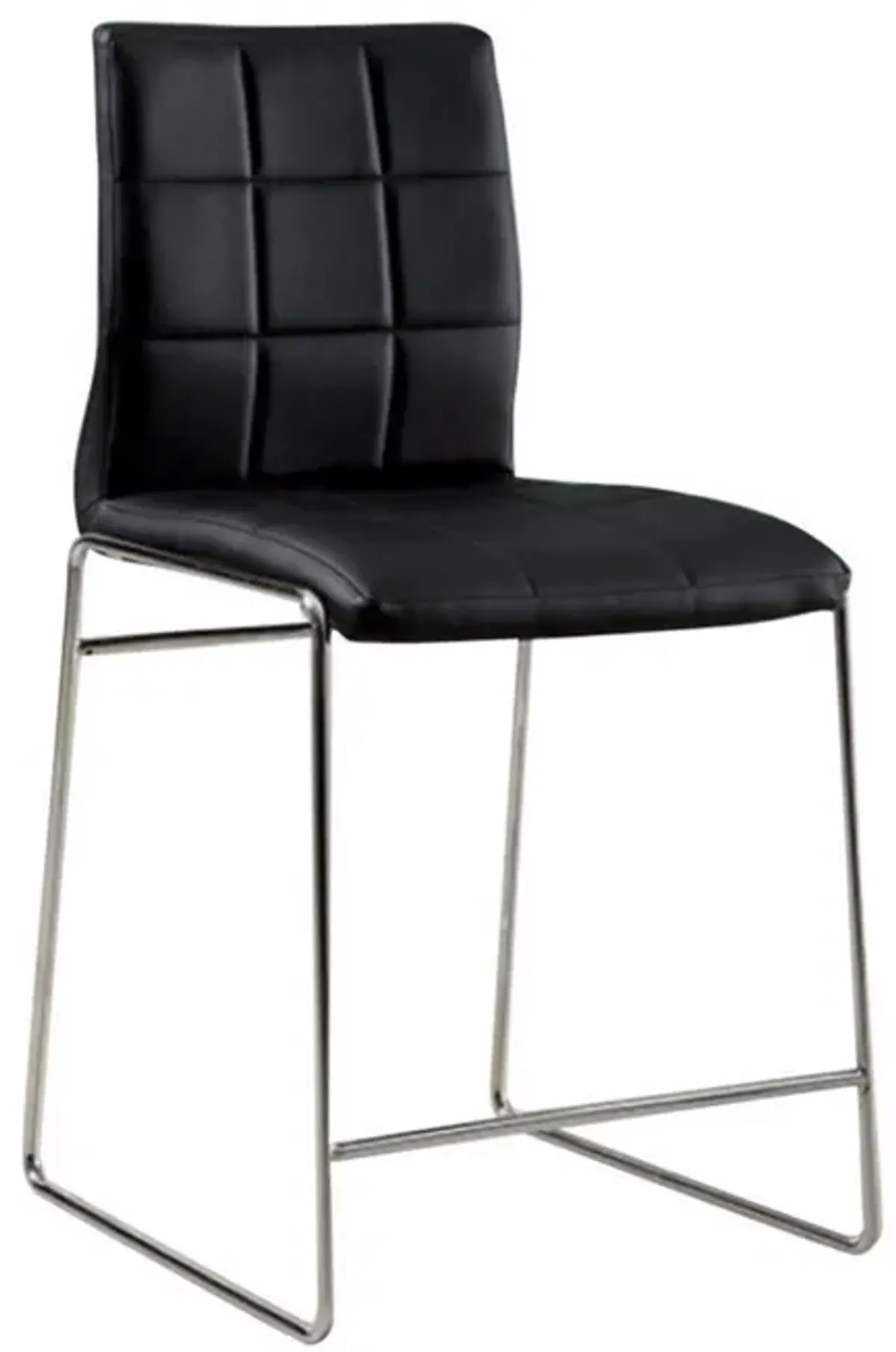 Kona II Contemporary Counter Height Chair, Black Finish, Set Of two-Benzara