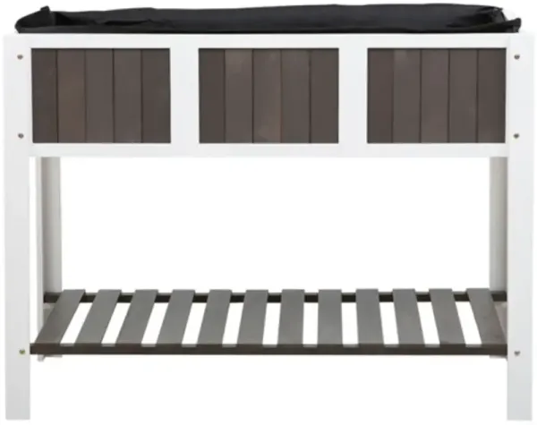 Wooden Raised Garden Planter Bed 2 Level Design for Outdoor Patio or Backyard