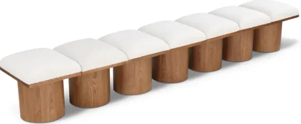 Meridian Furniture Pavilion Cream Boucle Fabric Bench